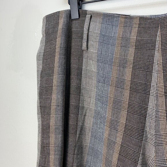 Adolfo Dominguez Brown Wool Blend Split Leg Wide Leg Trousers Offic Siren Size 1 - Picture 4 of 10